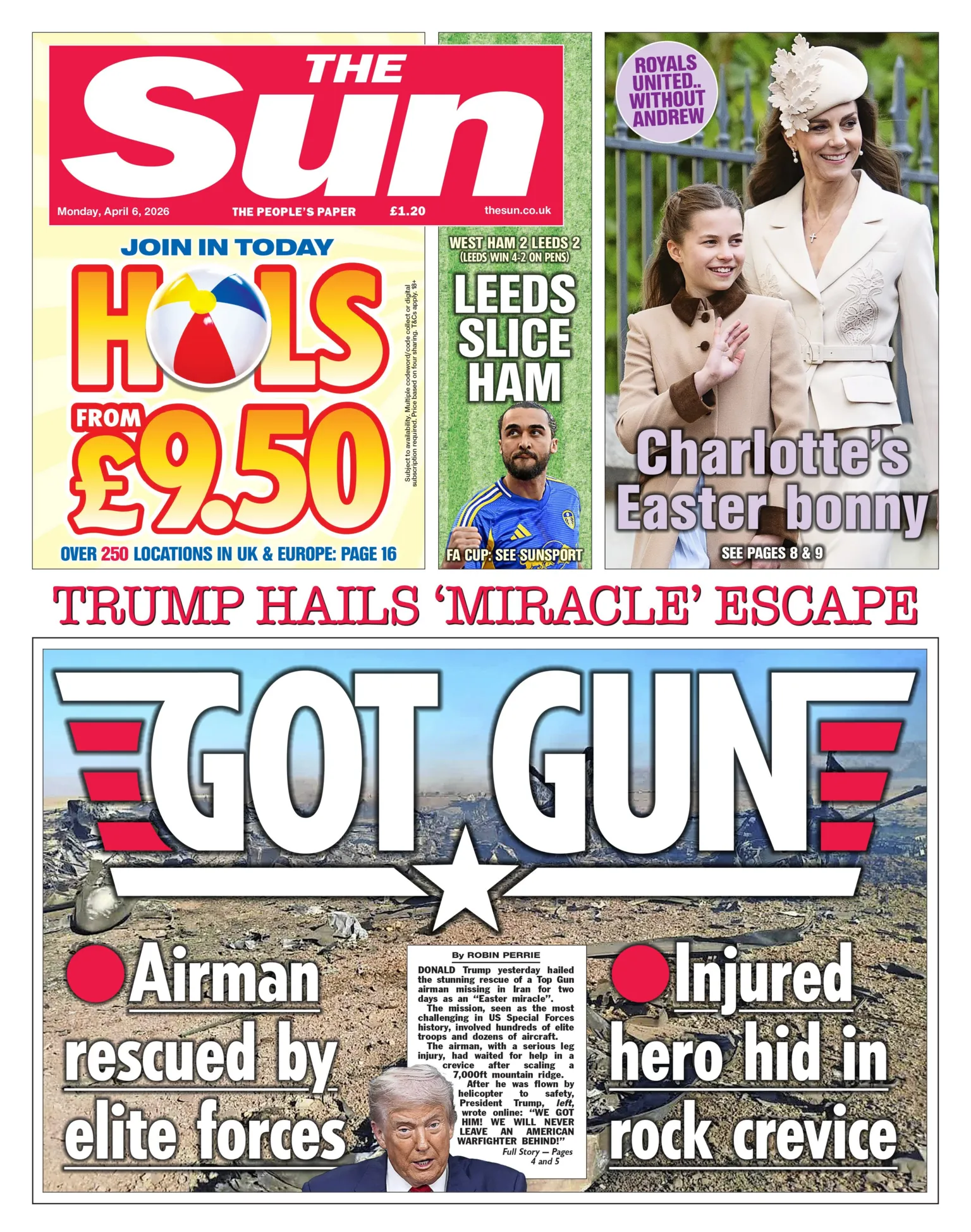 The headline on the front page of the Sun reads: “Got gun”.