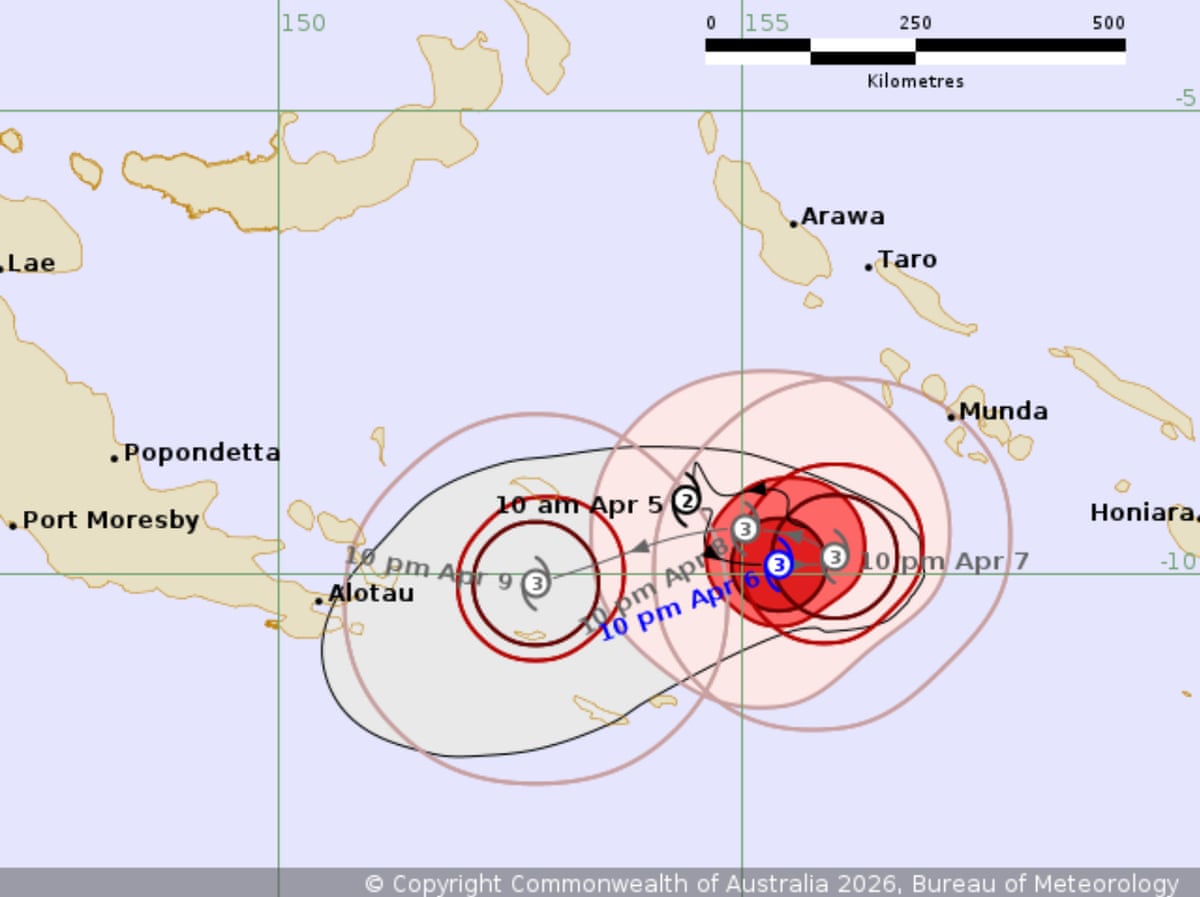 Tropical Cyclone Maila at 10.45pm EST Monday 6 April