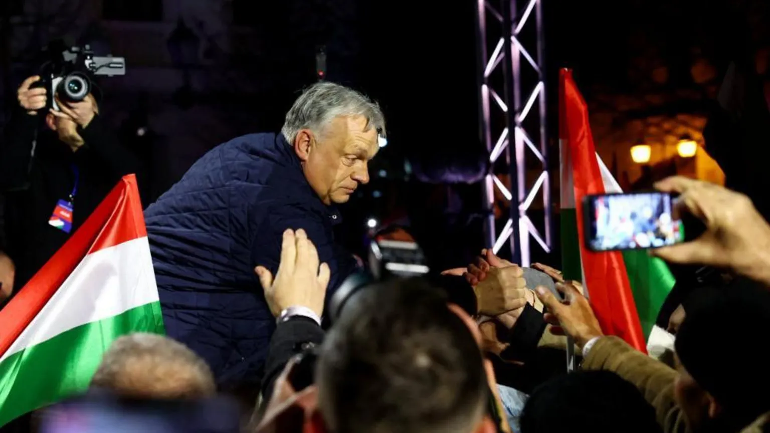  orban at a rally in March