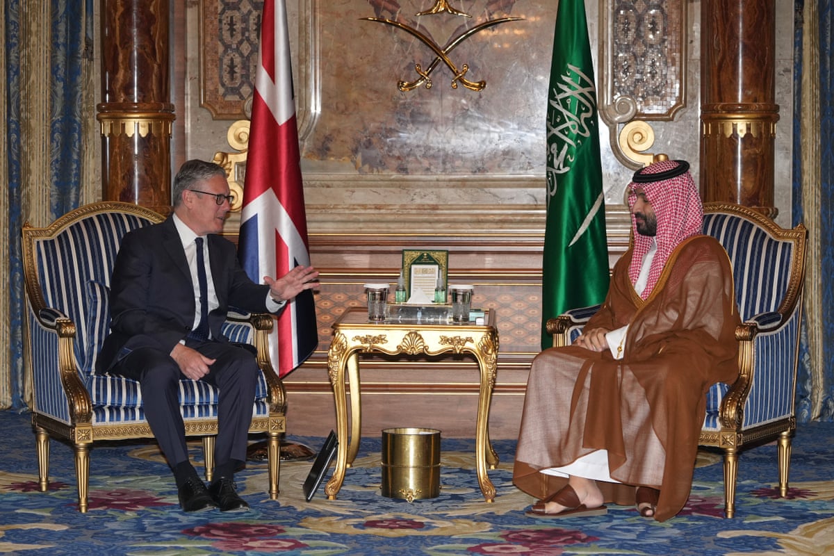 Keir Starmer meeting Saudi Arabia's Crown Prince Mohammed bin Salman in Jeddah, Saudi Arabia, yesterday.