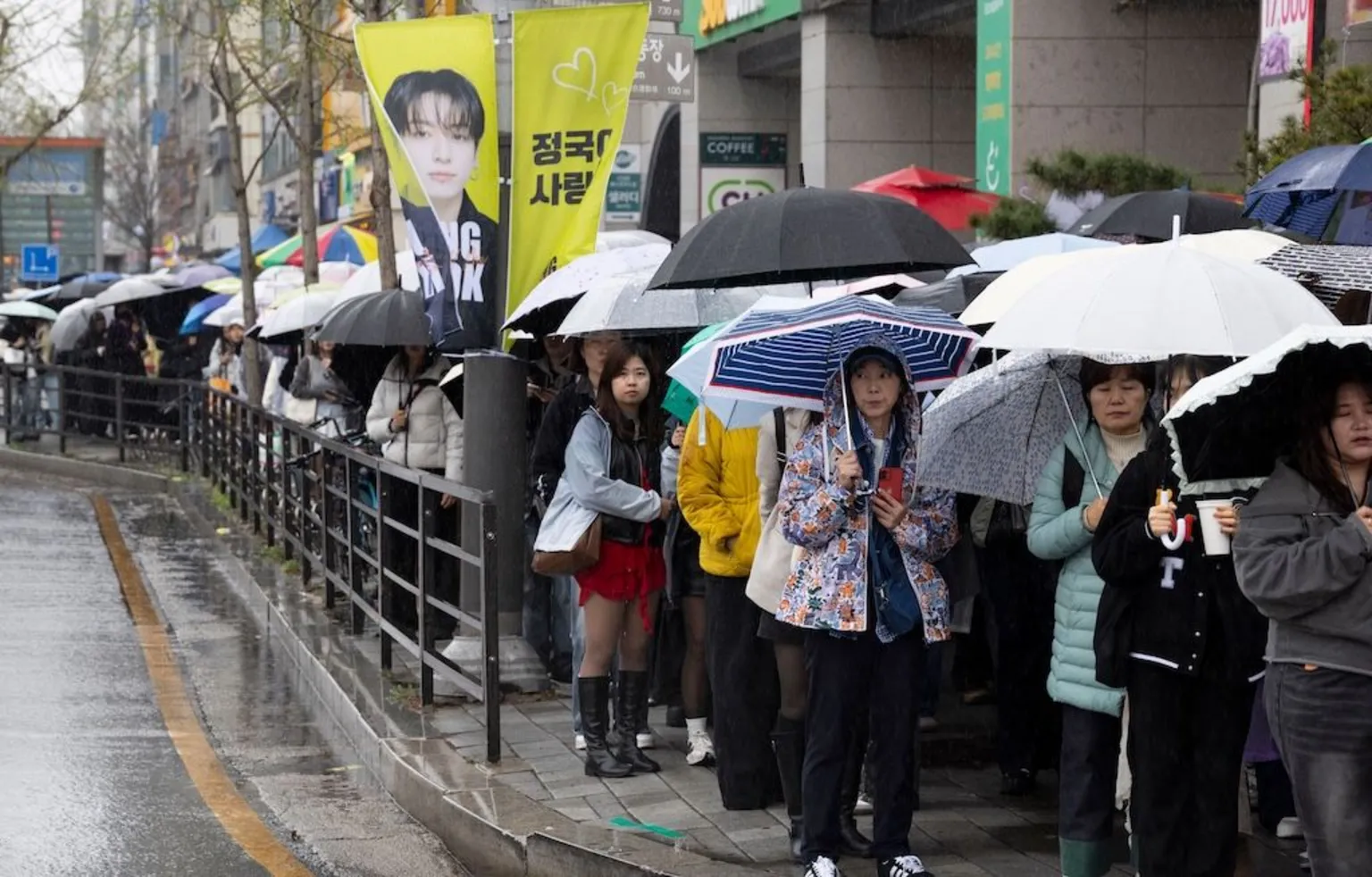 EPA Queues of BTS fans outside the Goyang Stadium