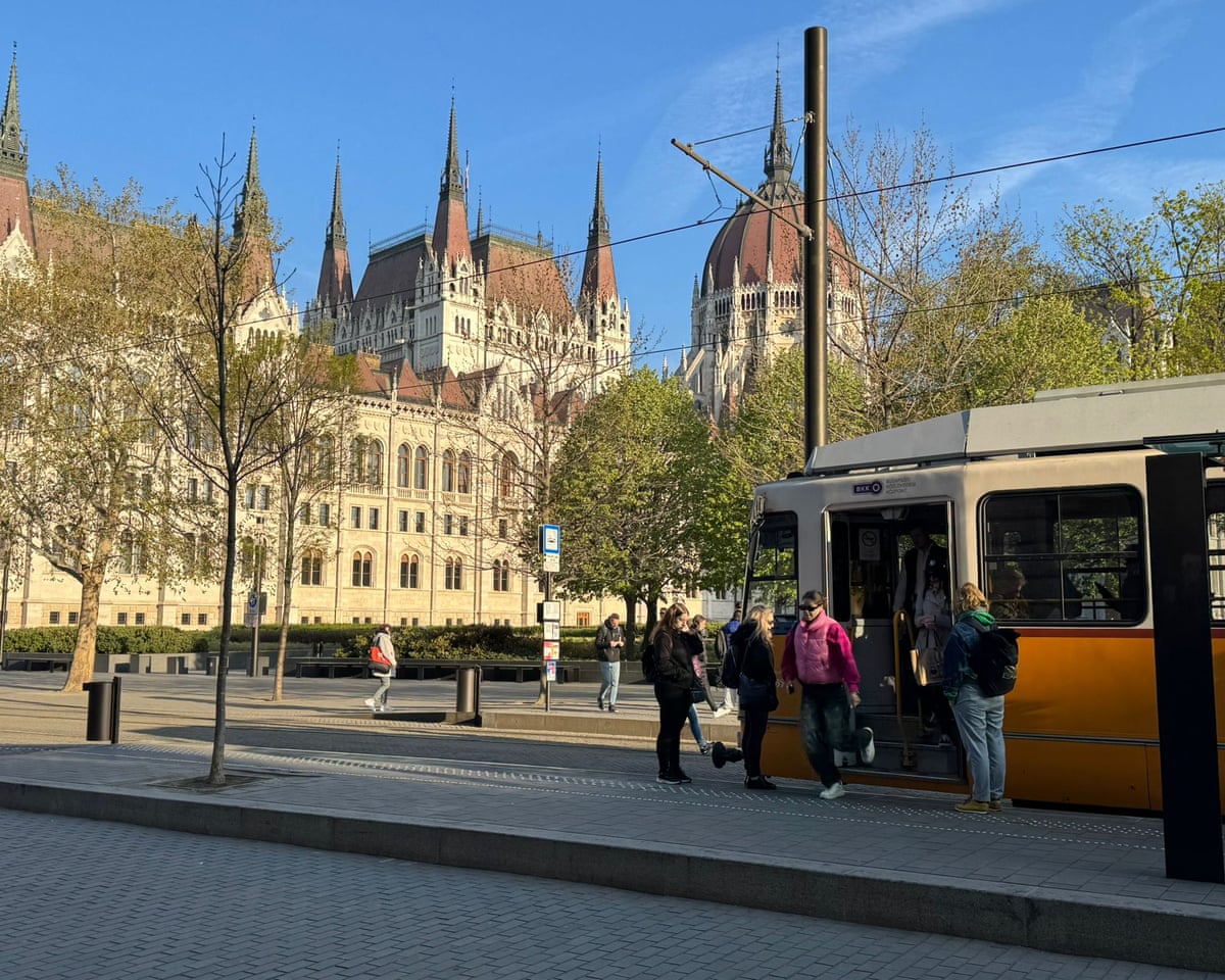 The Hungarian parliament and Kossuth Lajos tér in central Budapest, days before the parliamentary election on 12 April