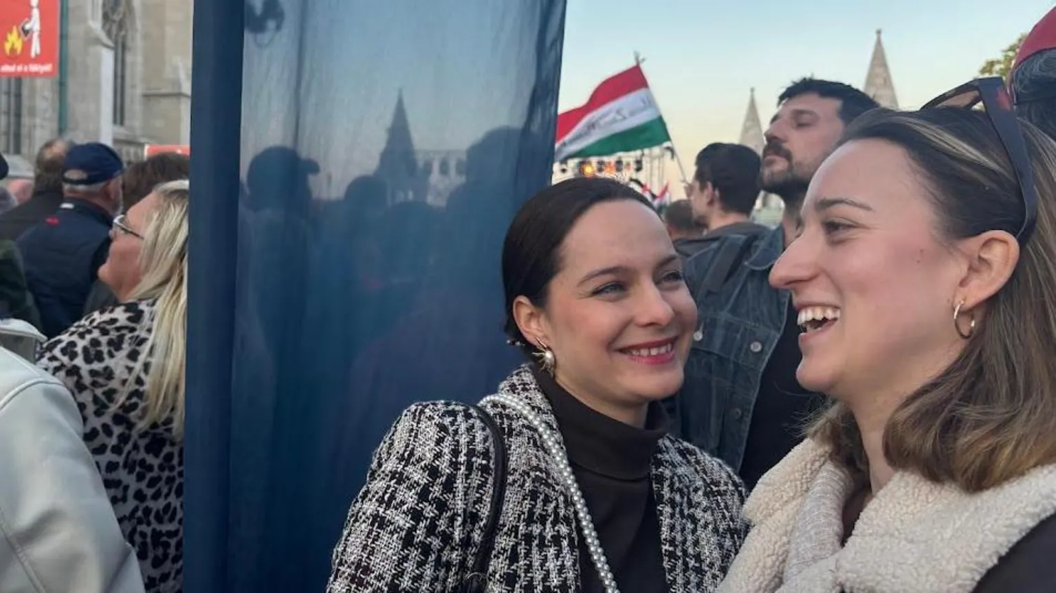 Two young Fidesz supporters in Budapest