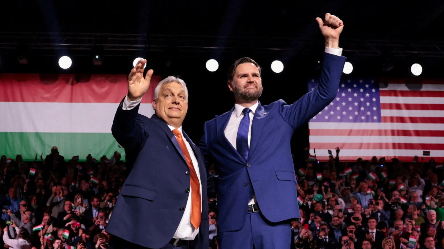 U.S. Vice President JD Vance and Hungarian Prime Minister Viktor Orban appear on stage together
