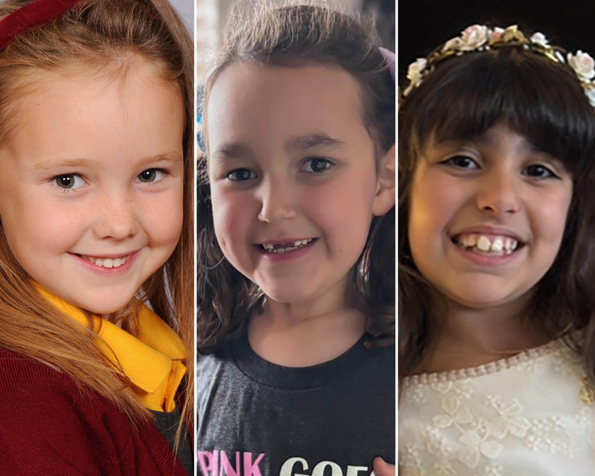 From left, Elsie Dot Stancombe, 7, Bebe King, 6 and Alice da Silva Aguiar, 9