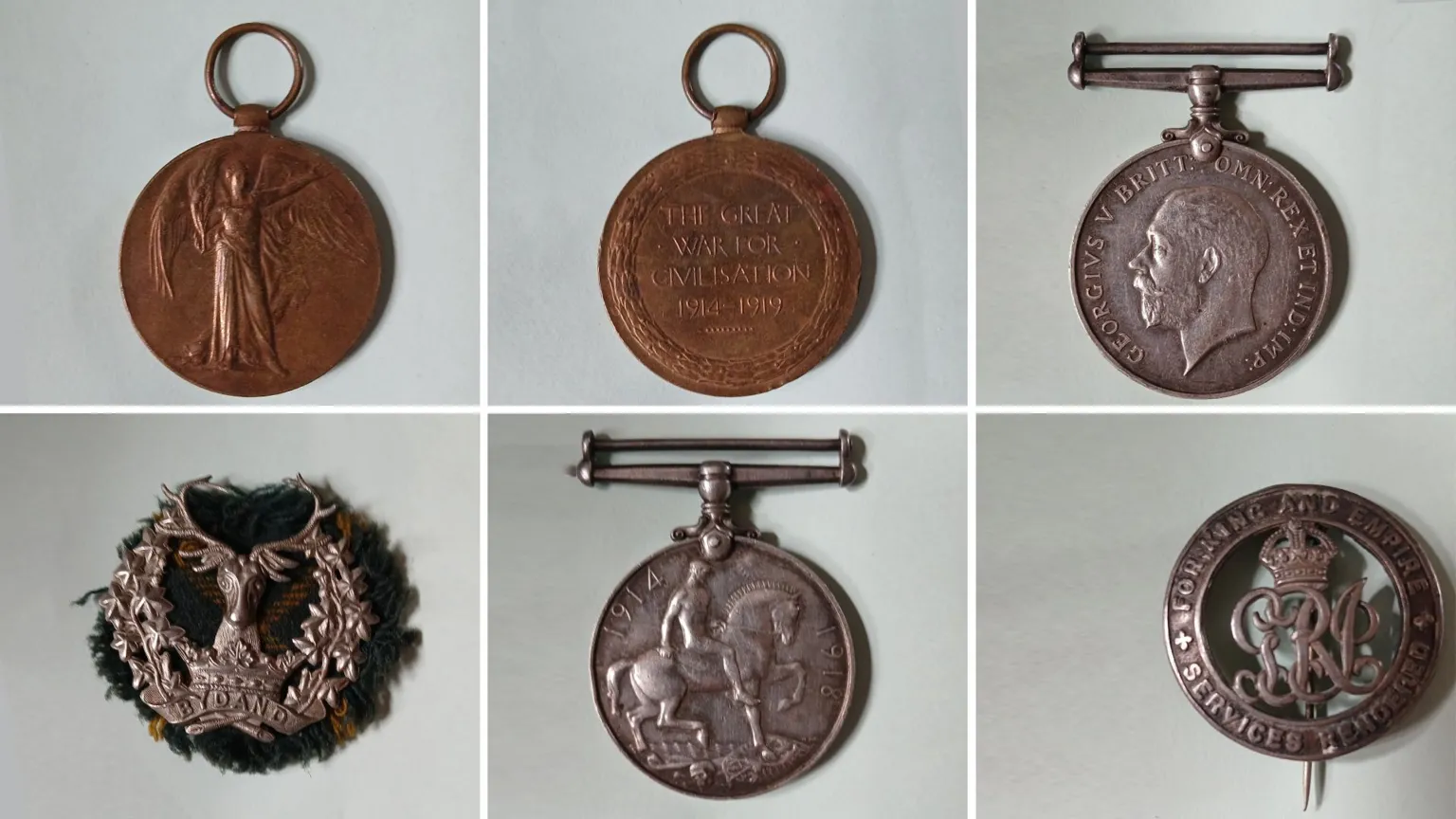 MacFarlane family Six of Private MacFarlane's military medals- two bronze and four silver