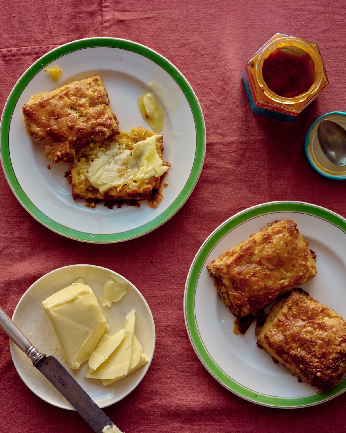 Ravinder Bhogal’s lime pickle, green chilli and cheddar scones.