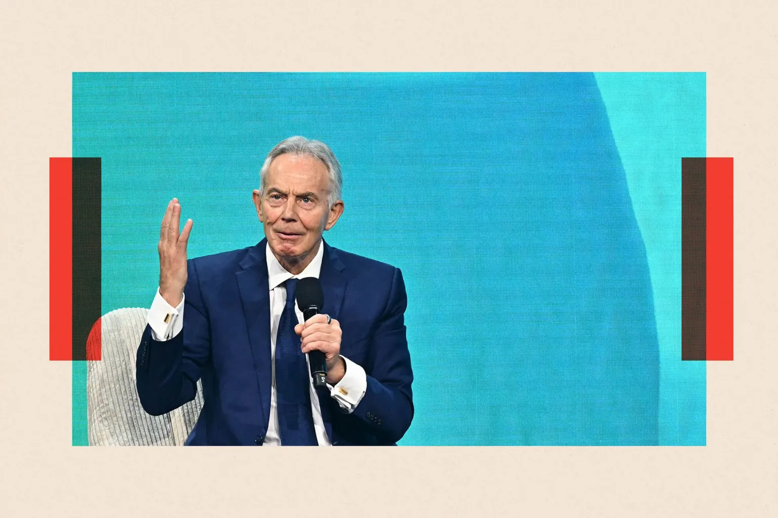 AFP via Former British Prime Minister Tony Blair speaks as he attends a panel discussion during the Austrian World Summit in Vienna