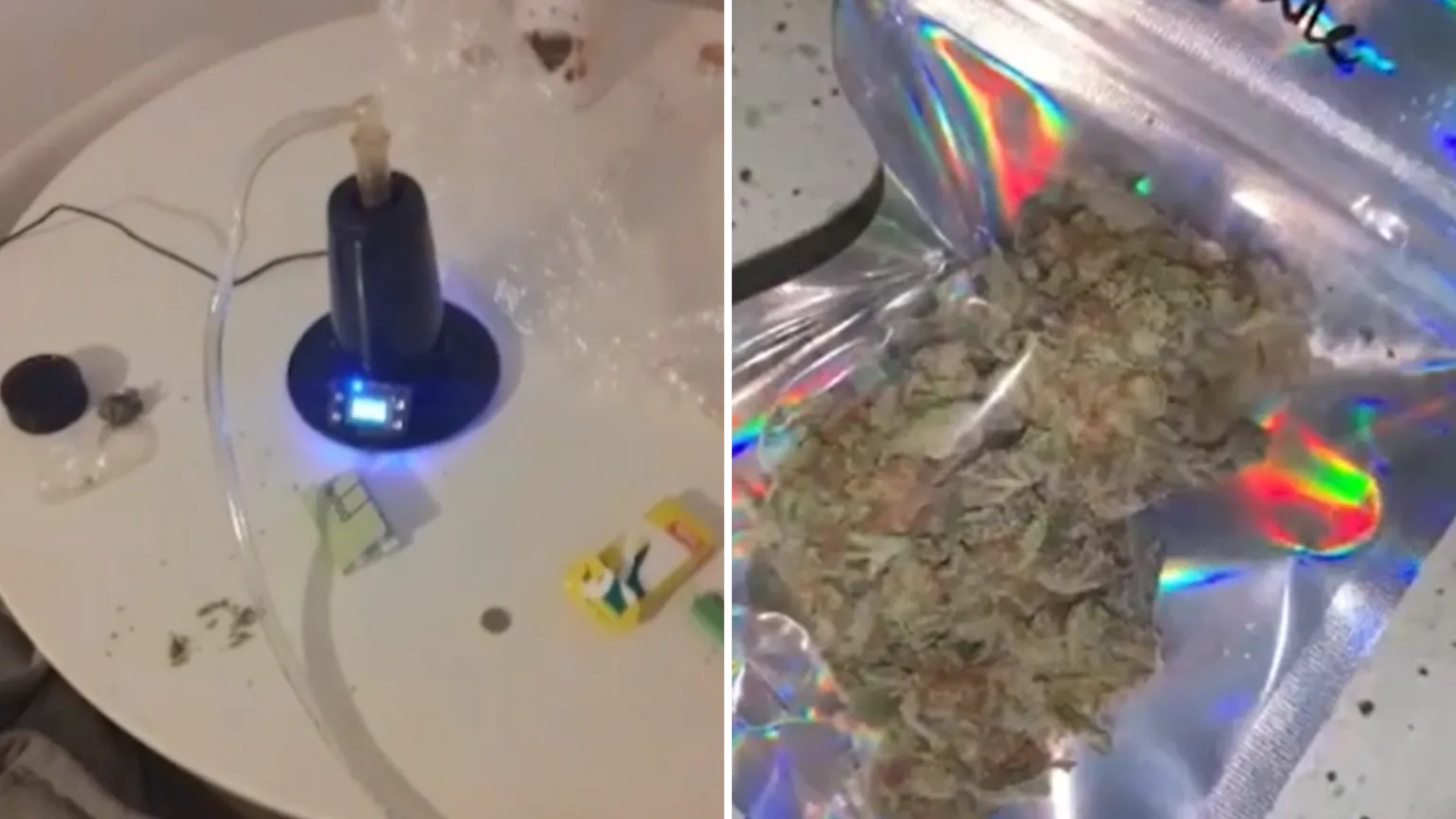 Stafforshire Police Composite image of drugs equipment and drugs. 