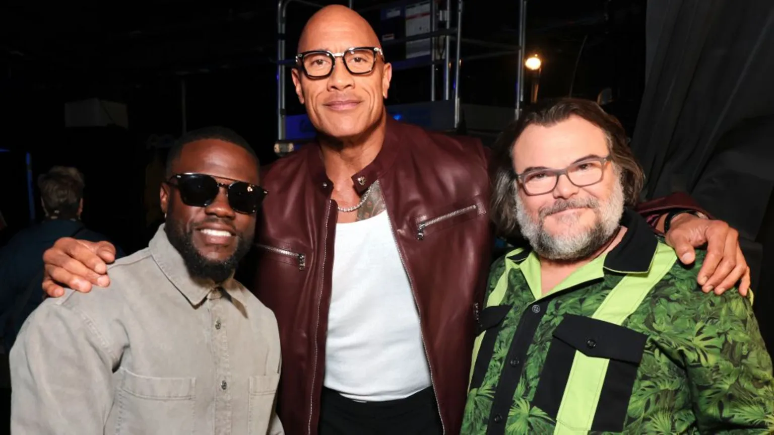  Kevin Hart, Dwayne Johnson and Jack Black at Sony Pictures' CinemaCon 2026 at The Colosseum at Caesars Palace on April 13, 2026 in Las Vegas, Nevada. 