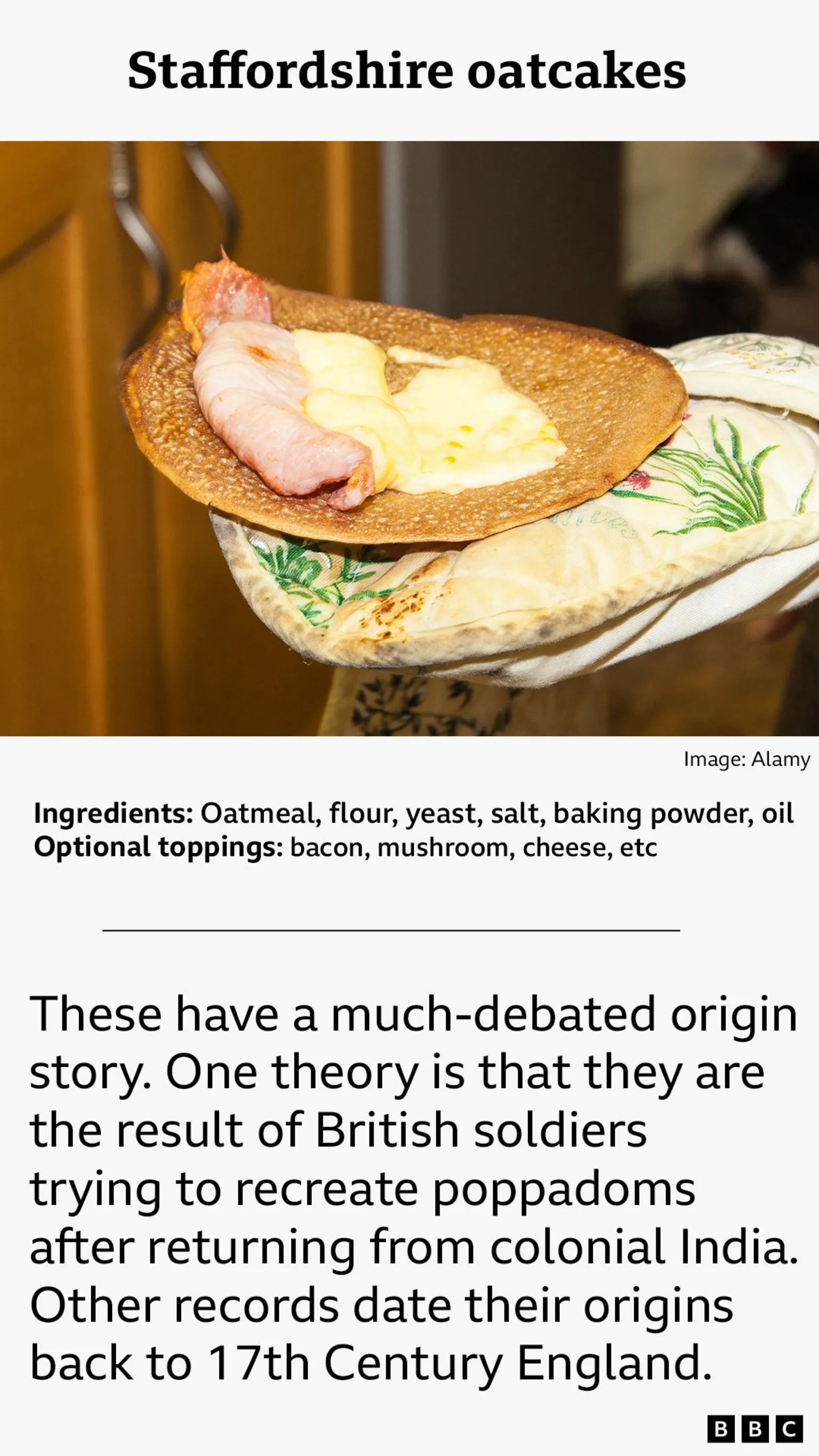 Recipe card for Staffordshire oatcakes