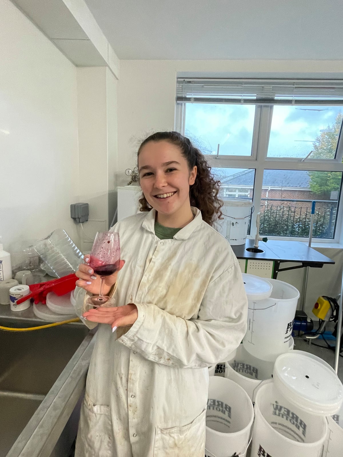 Kym Downes, a first-year student in wine production at Plumpton College.