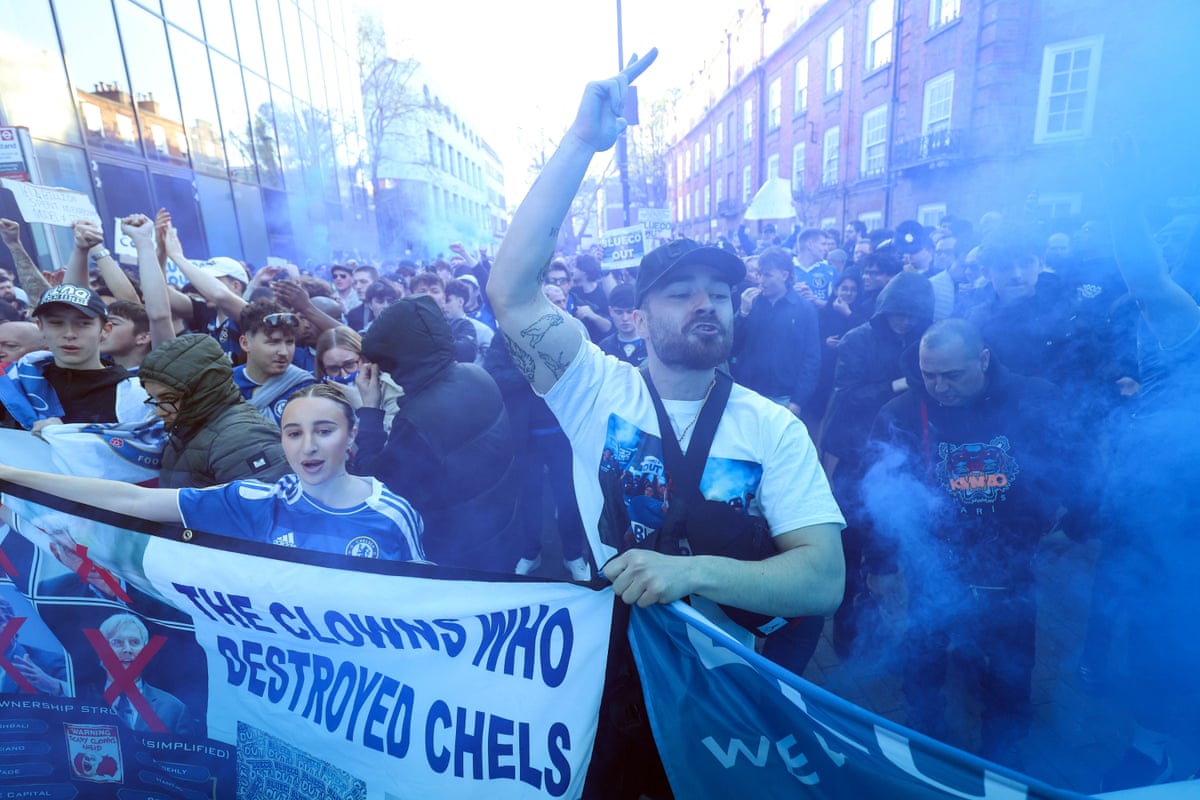 Chelsea fans protest their owner Blue-Co