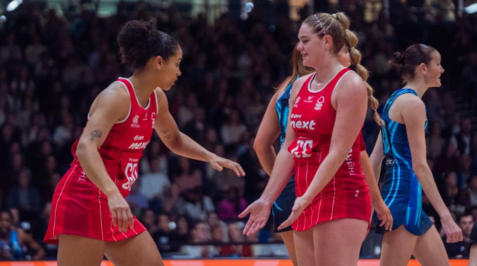 Nottingham Forest's Rolene Streutker celebrates scoring against Birmingham Panthers