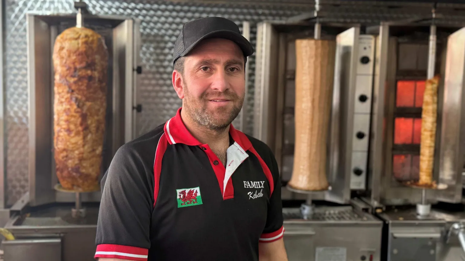 A man in a kebab shop 
