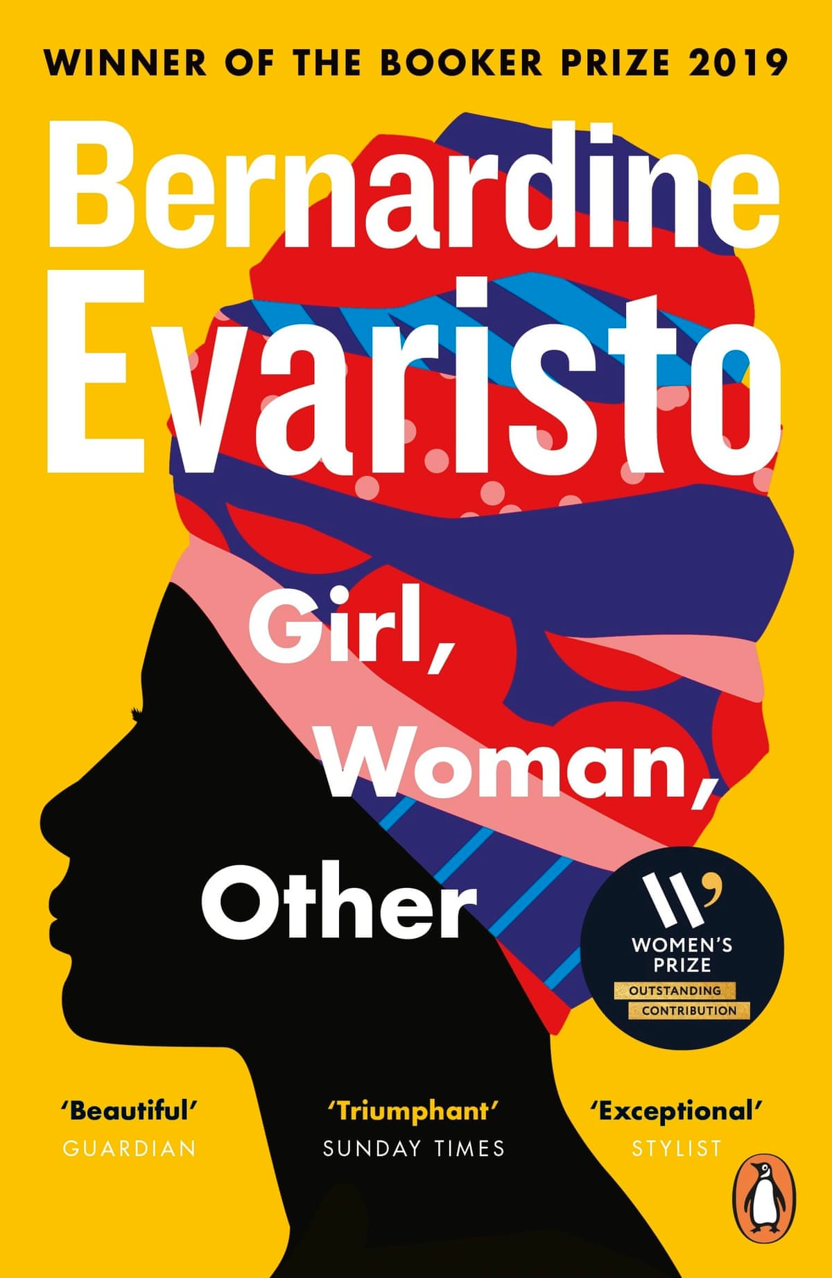 Girl, Woman, Other book cover with profile of turbanned woman’s head