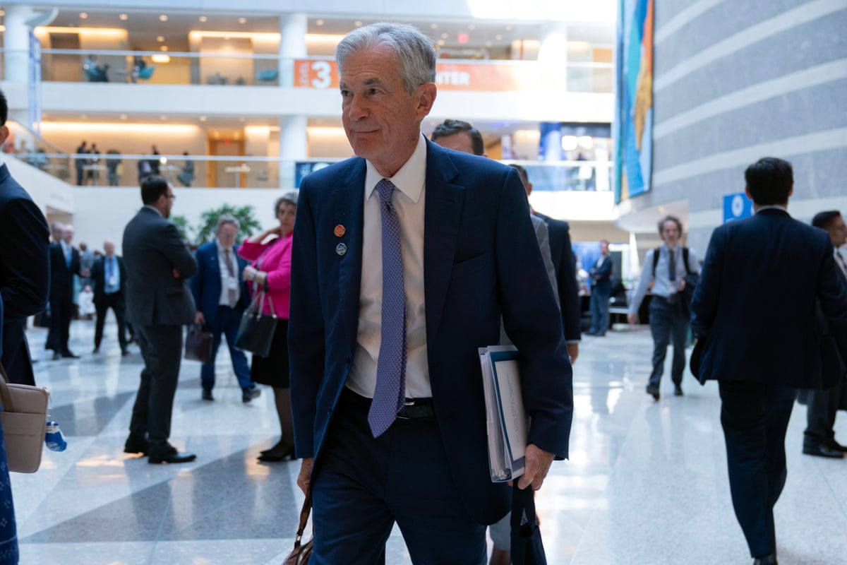 Federal Reserve Board Chairman Jerome Powell leaves after the International Monetary and Financial Committee (IMFC) meeting during the World Bank/IMF spring meetings at the IMF headquarters in Washington, Friday, April 17, 2026.