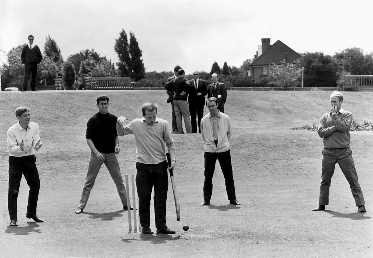 Left to right: Alan Ball, Peter Bonetti, Nobby Stiles, Jimmy Greaves and Bobby Charlton.