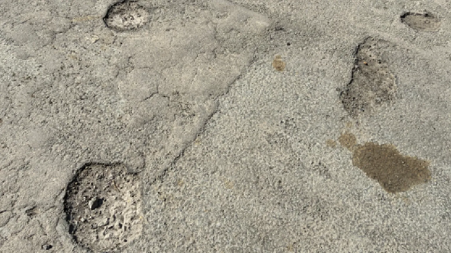 Kieran Molloy A close up of the potholes