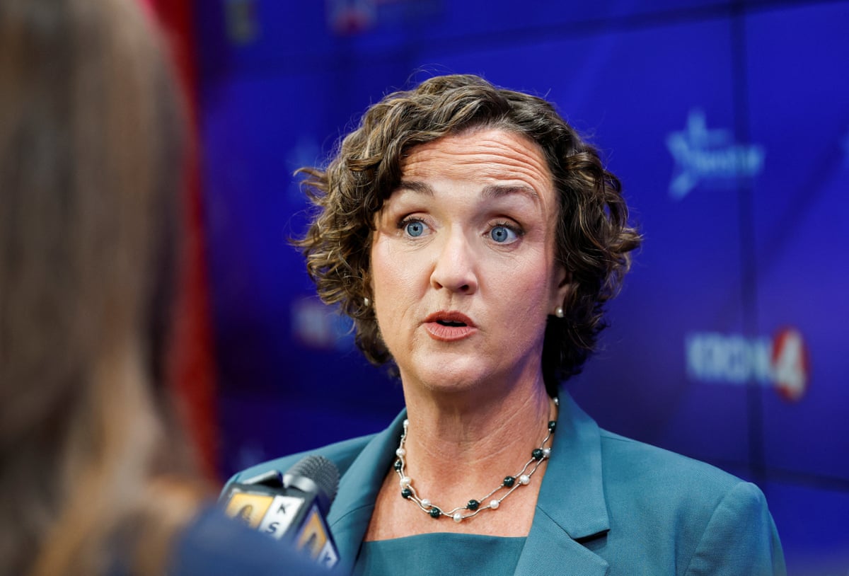 Katie Porter after the California gubernatorial debate in San Francisco.