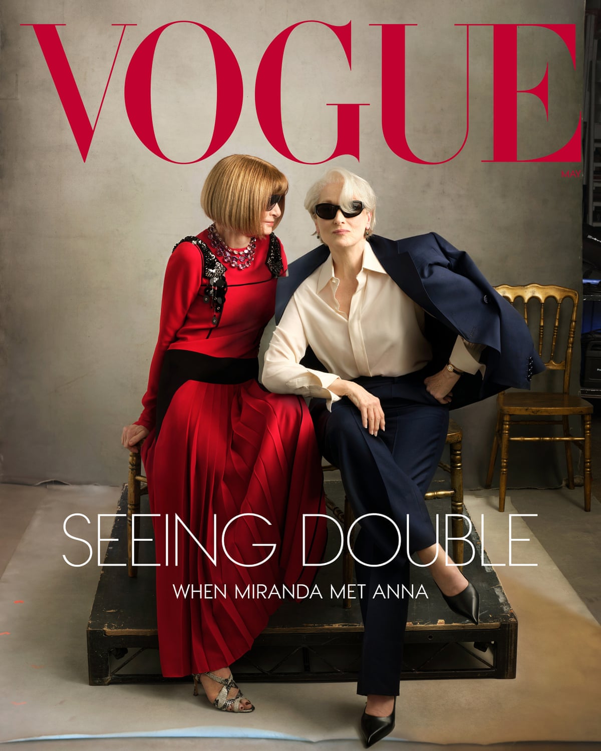 Anna Wintour and Meryl Streep on the cover of American Vogue
