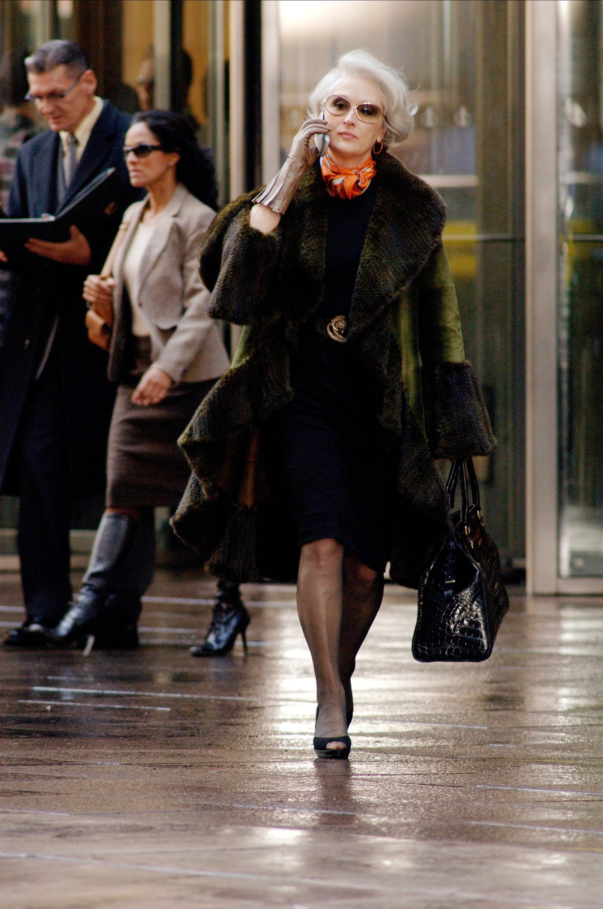 Meryl Streep in The Devil Wears Prada wearing a Hermès scarf