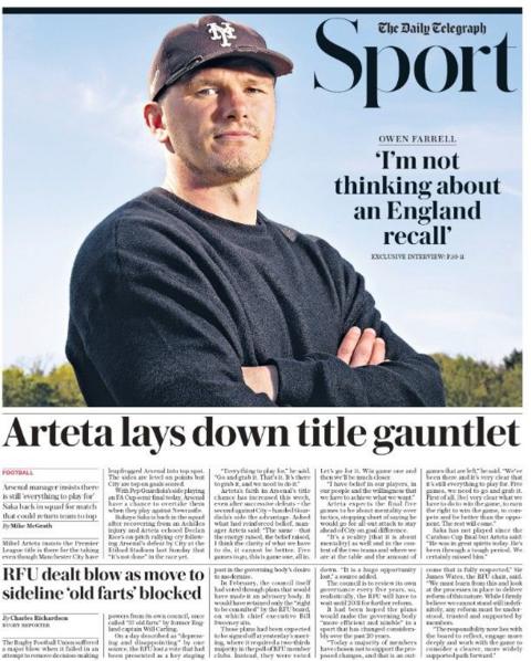 Telegraph back page