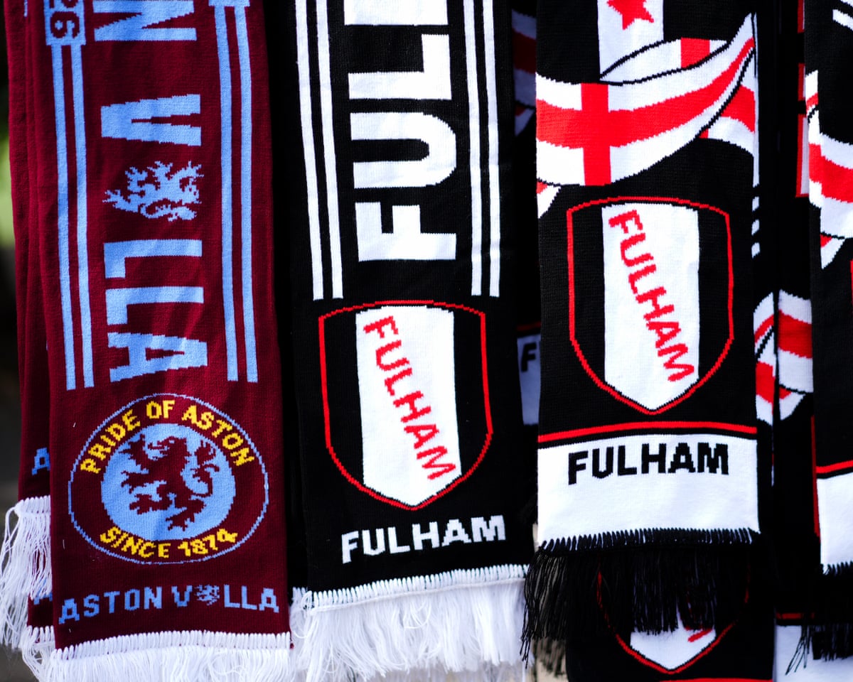 Fulham and Aston Villa scarves for sale outside Craven Cottage
