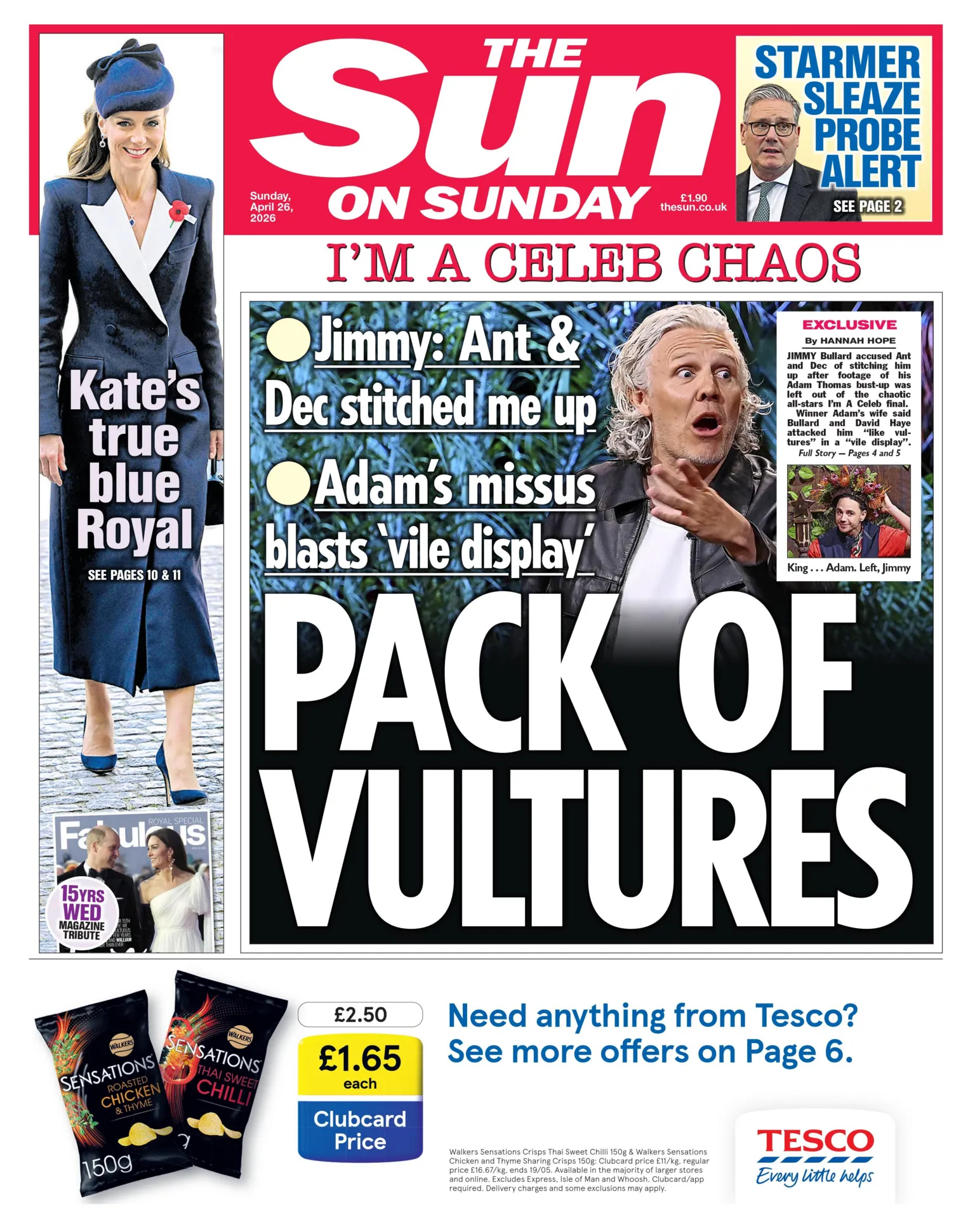 The headline on the front page of the Sun on Sunday reads: “Pack of vultures”.