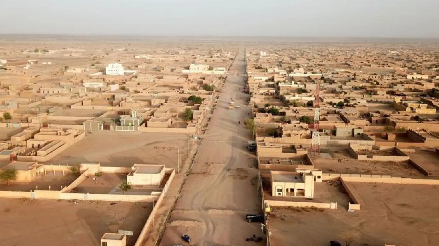 AFP via An aerial shot of Kidal. The city looks like it is sandy and the buildings are the colour of sand