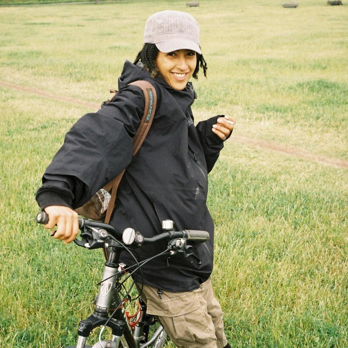Zo Hailu with a bicycle