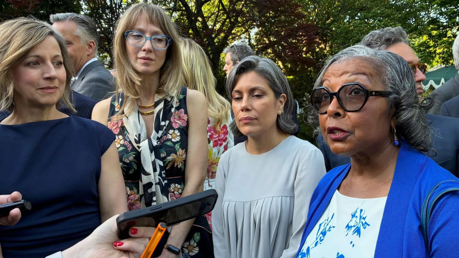Sandra Jackson, from the House of Ruth, at the British Embassy garden party