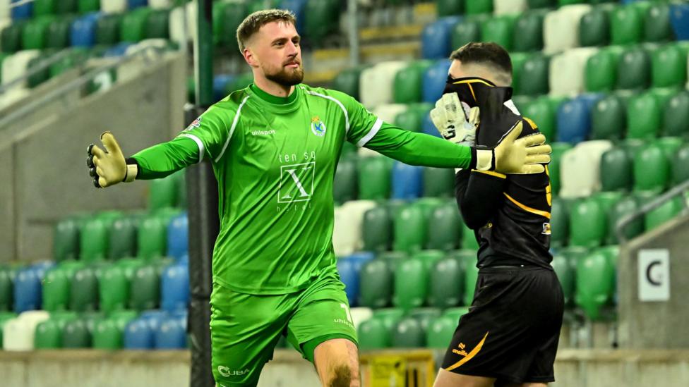 Declan Dunne celebrates penalty shootout win