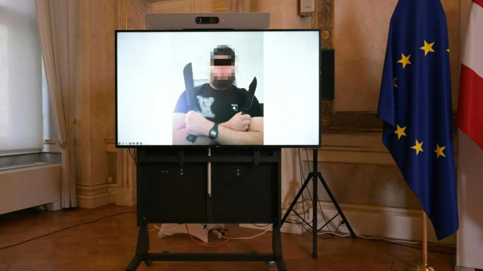 AFP via A photo of one of three suspects - seen here holding a knife - arrested in connection with a foiled attack on Taylor Swift's concert in Vienna. Photo: 8 August 2024