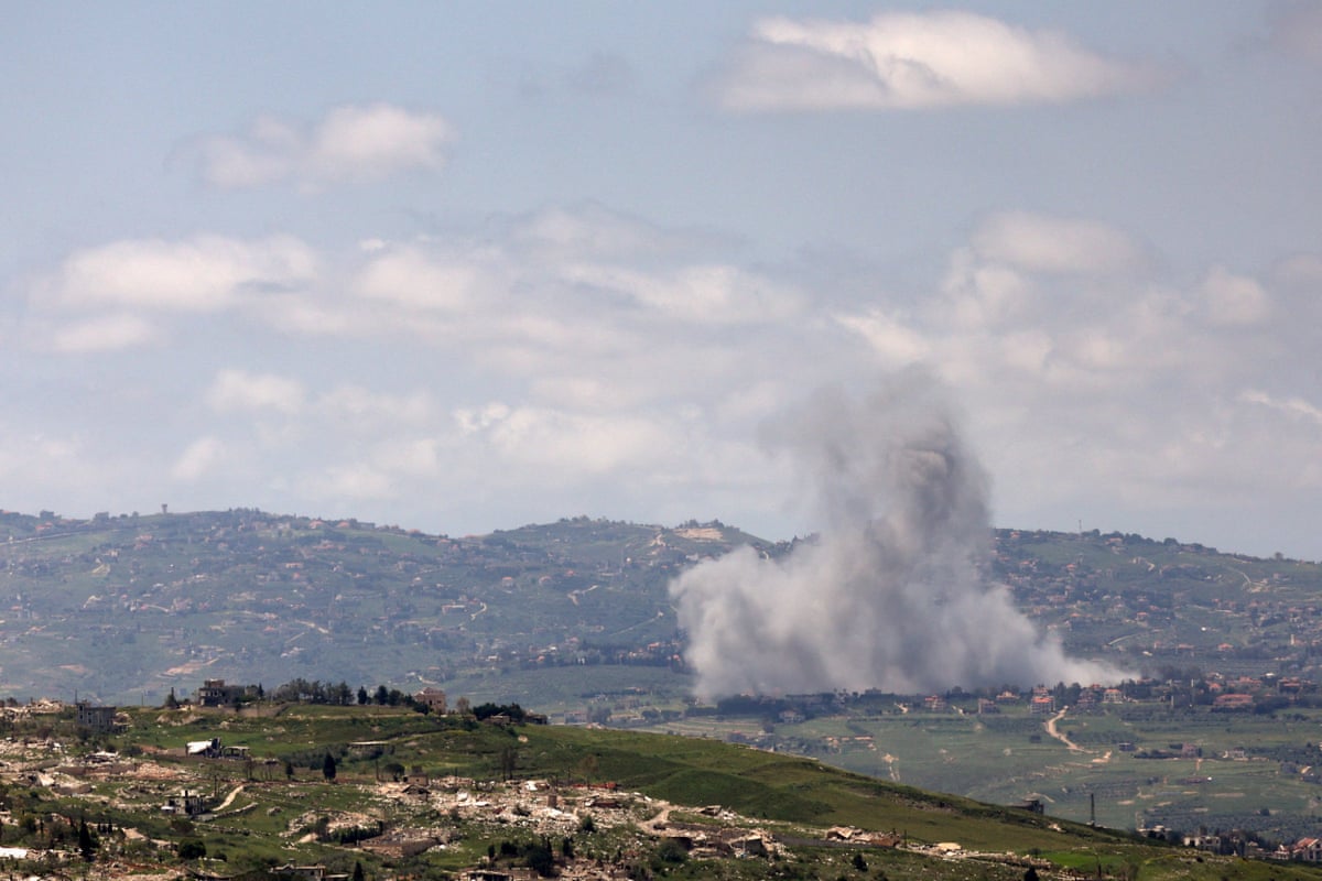 Smoke rises following an explosion in southern Lebanon, as seen from northern Israel.