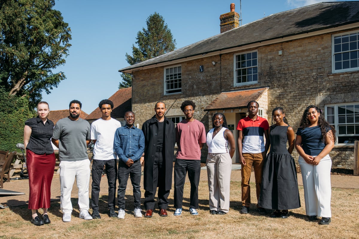 Lewis Hamilton with Mission 44 scholars