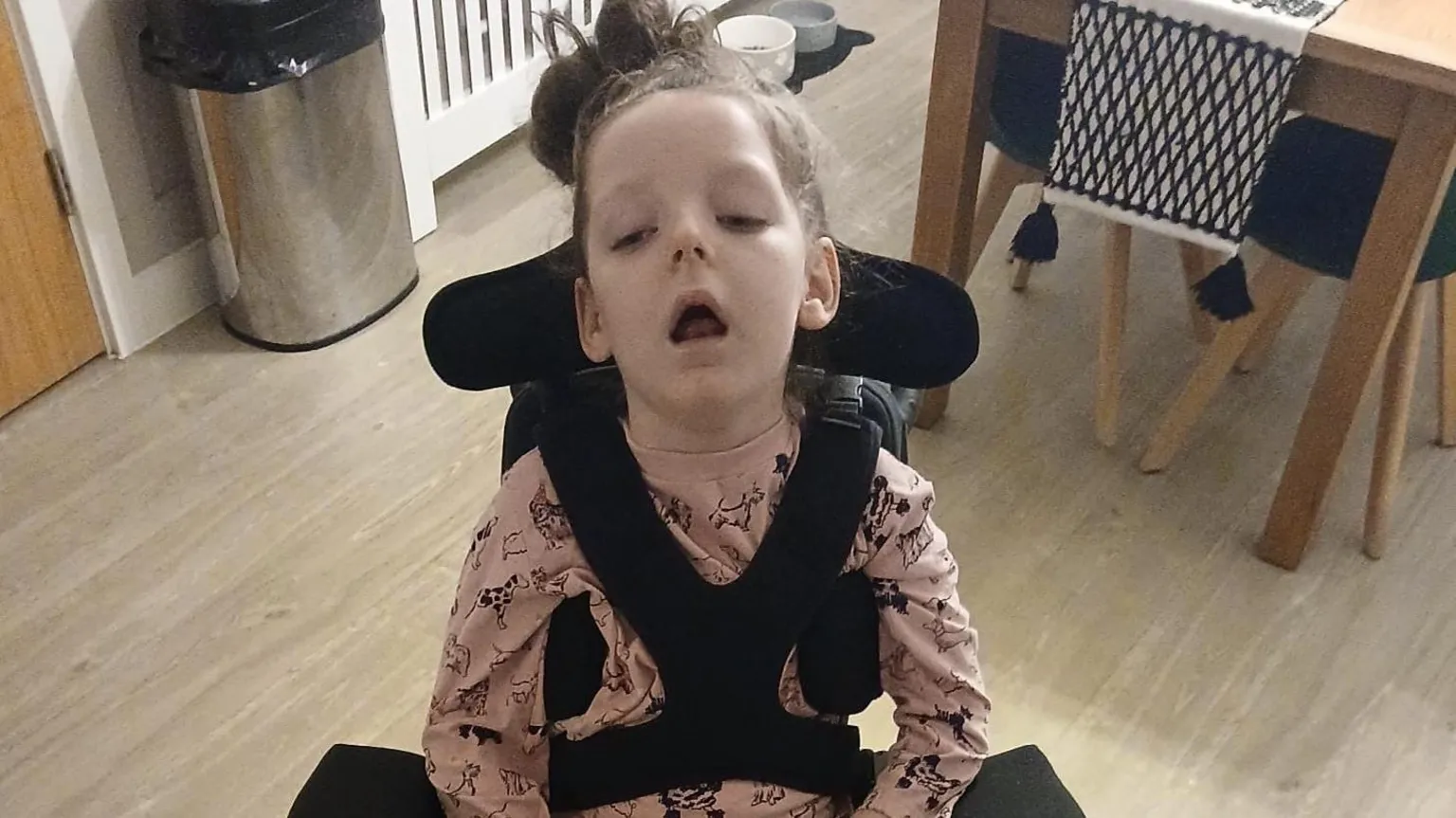 Cara Jones Efa in her wheelchair.