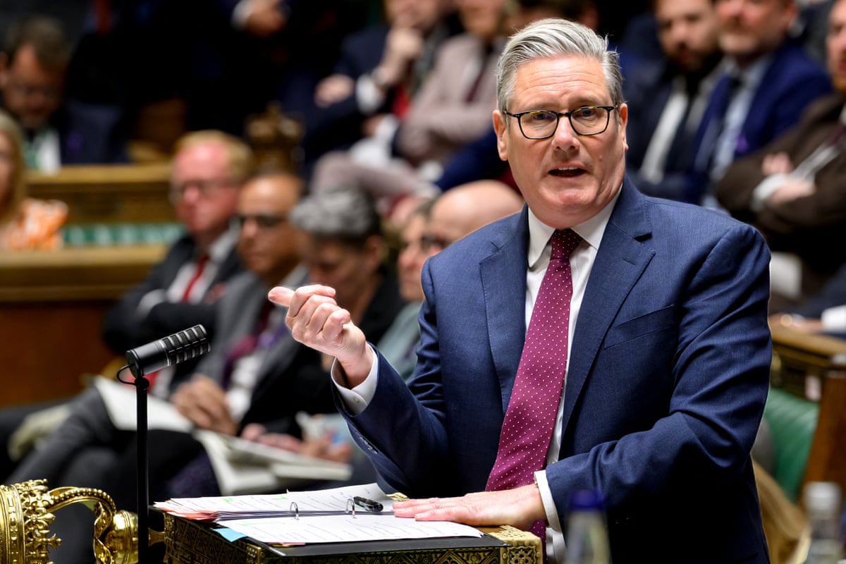 Keir Starmer speaking at the dispatch box in the House of Commons.