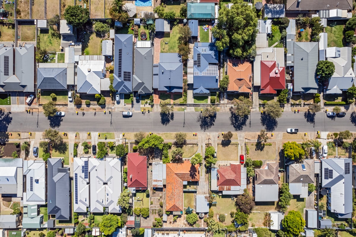 Houses seen from above in Adelaide