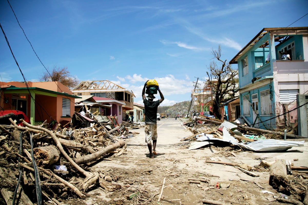 Hurricane destruction in Roseau, Dominica