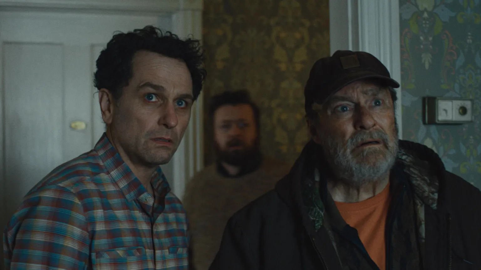 Apple TV Matthew Rhys and Stephen Root in widow's Bay