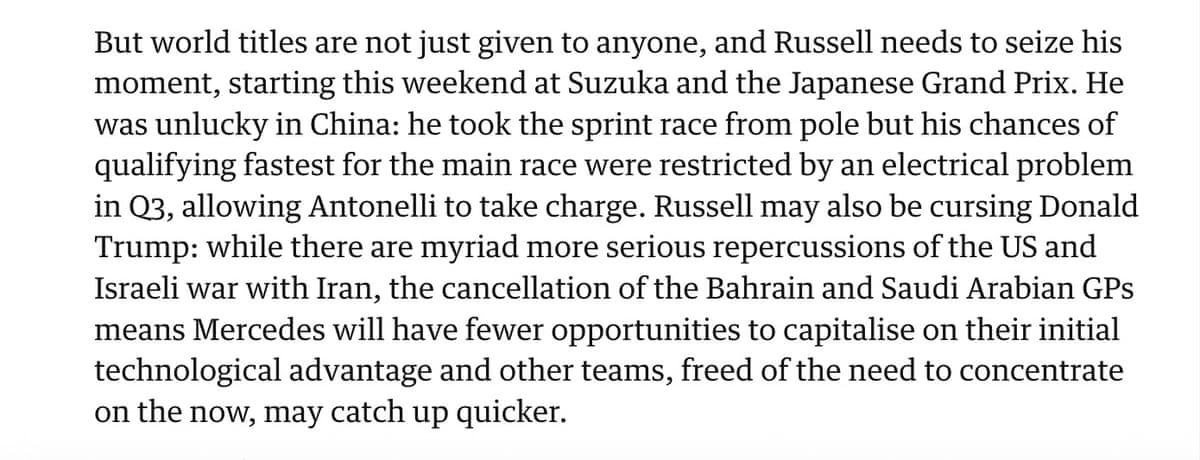 Extract from the Japanese F1 qualifying preamble