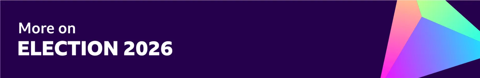 A purple banner displaying the words 