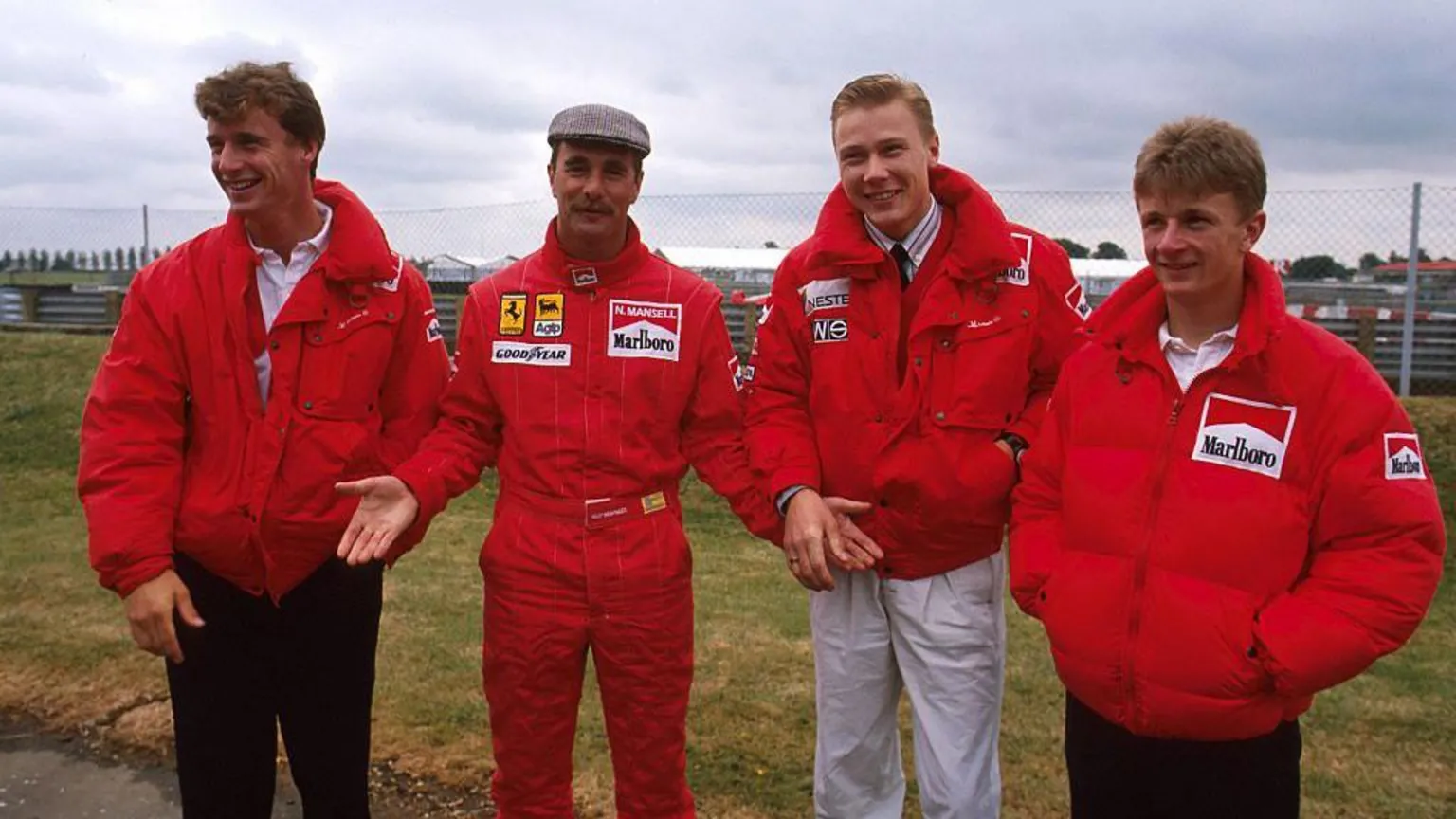  A line up of drivers including Eddie Irvine, Nigel Mansell, Mika Hakkinen and Allan McNish