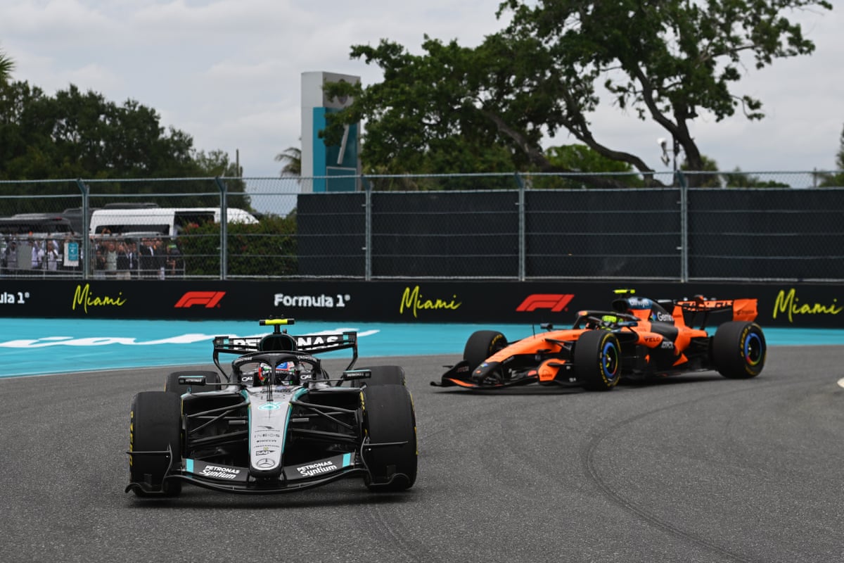 Kimi Antonelli and Lando Norris battle it out at the front of the race.
