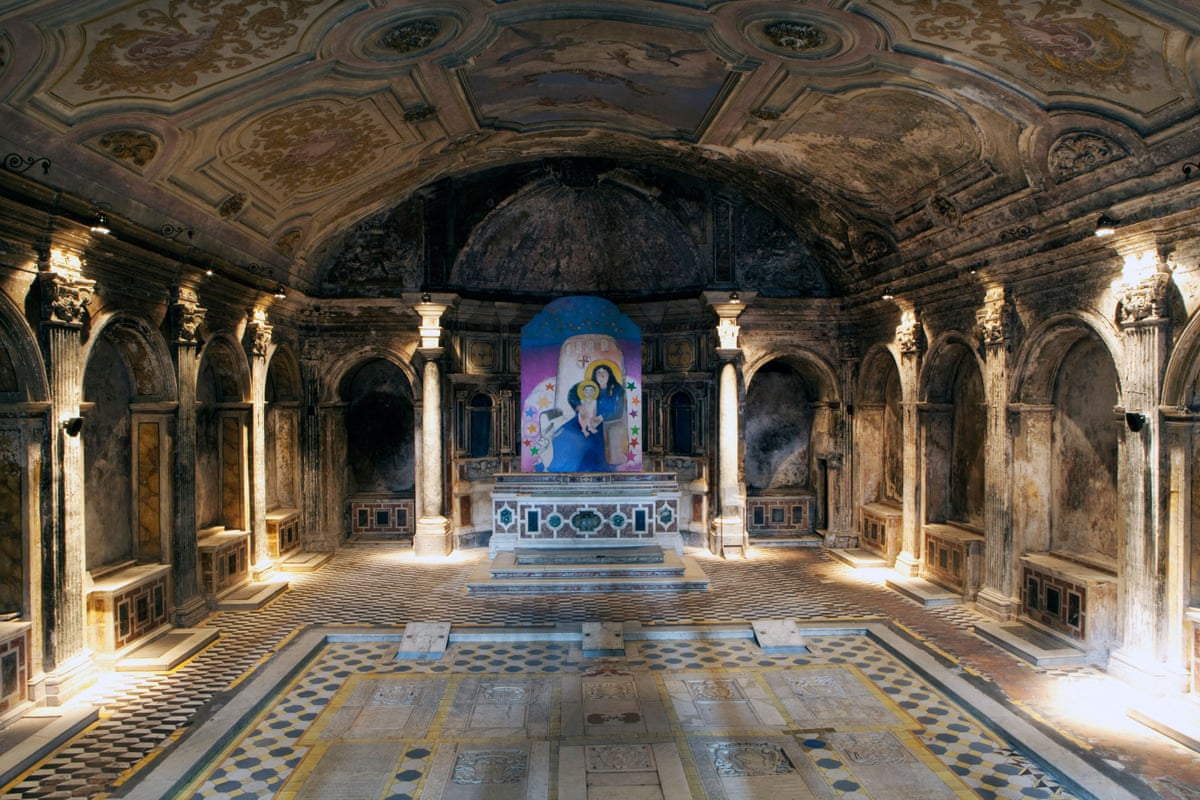 Ornate entrance chamber of catacombs.