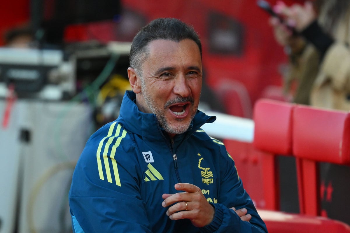 Vitor Pereira smiles for the cameras during Nottingham Forest’s Europa League semi-final against Aston VIlla.