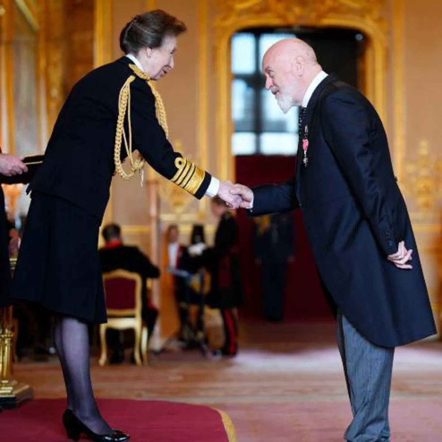  Bill Bailey shakes hands with the Princess Royal