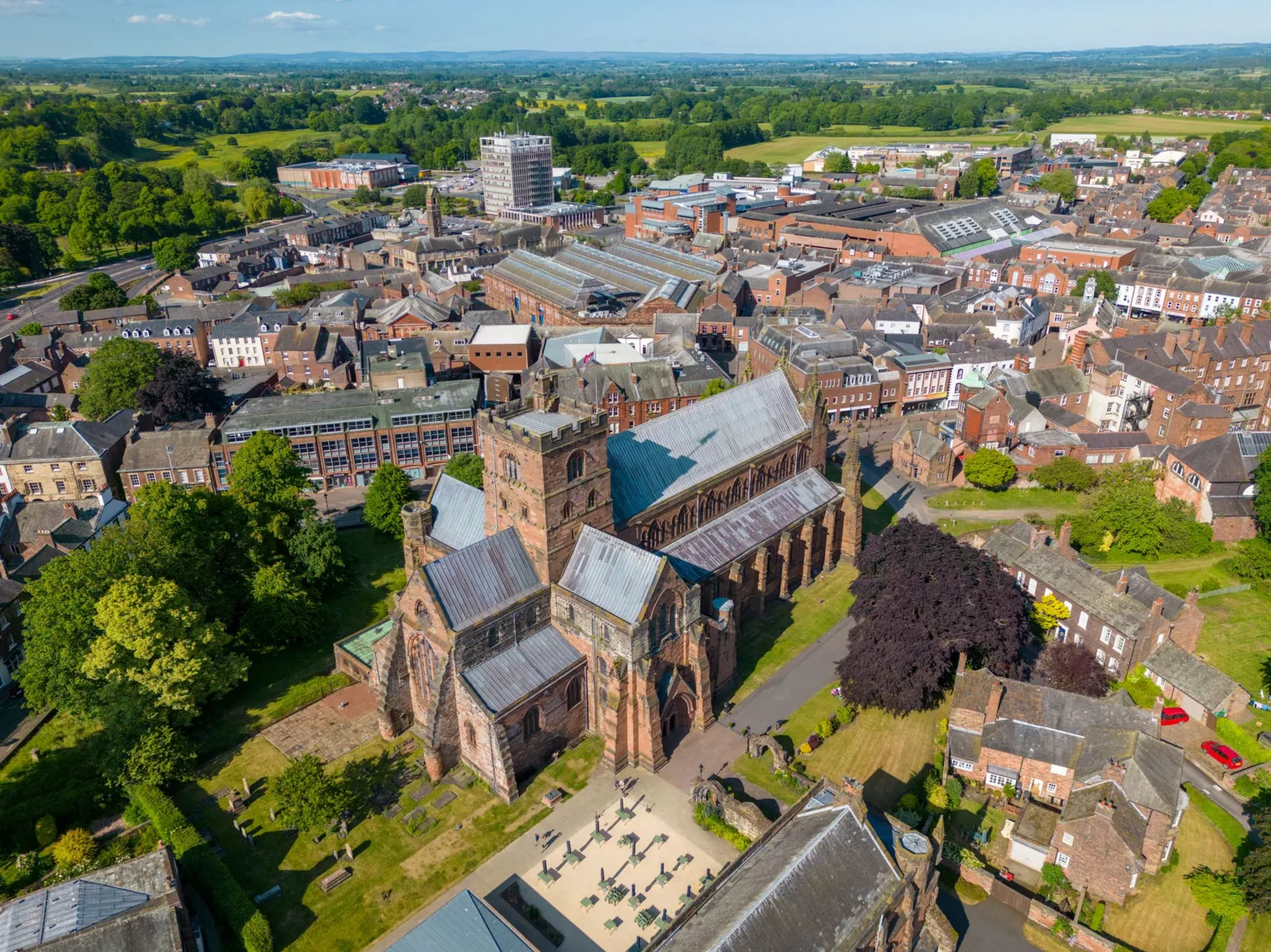 Aerial view of Carlisle, overlooking the cathedral