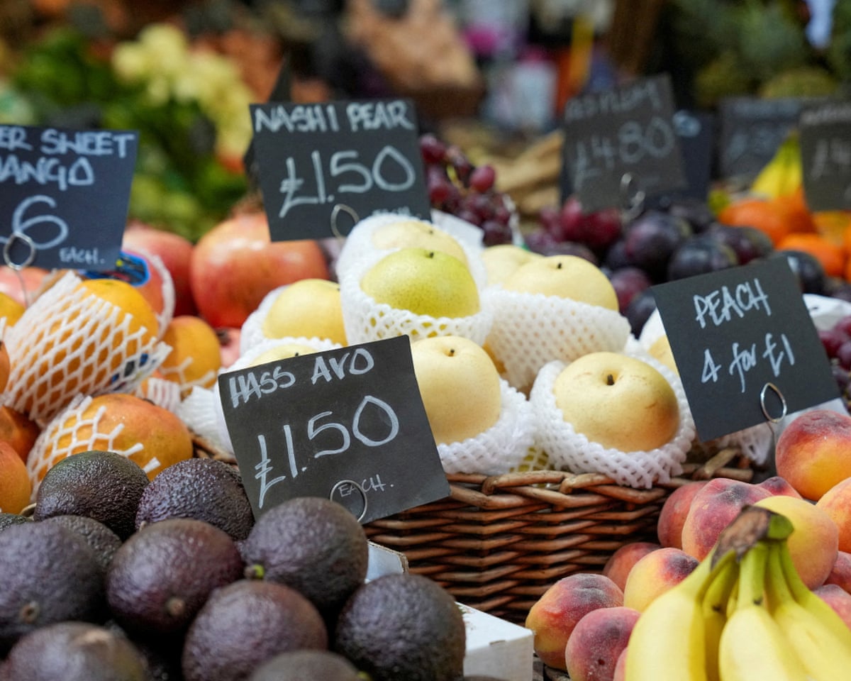 Fruit and veg on sale at a market stall